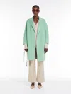 Max Mara Wool Belted Coat In Pastel Green