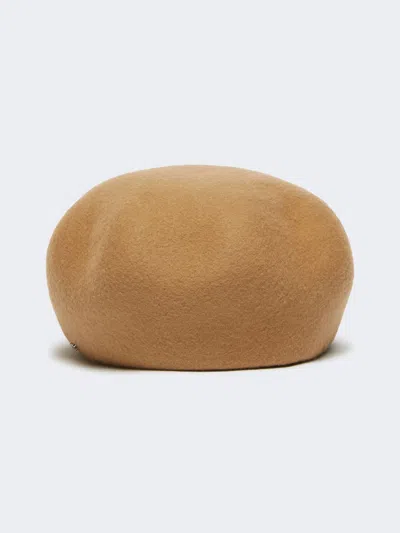 Max Mara Wool Beret In Brown