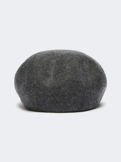 Max Mara Wool Beret In Gray