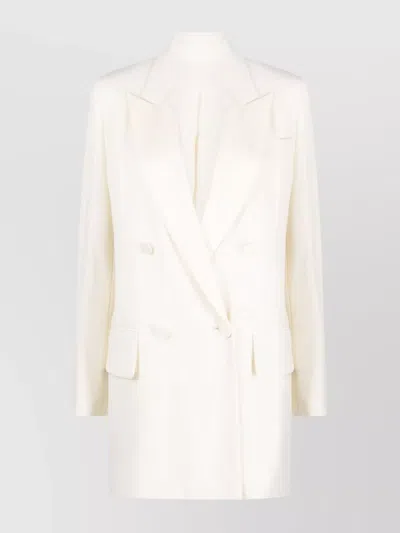 MAX MARA WOOL BLAZER JACKET WITH PEAK LAPELS