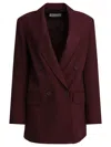 Max Mara Virgin Wool Blazer Peaked Lapels In Burgundy