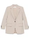 Max Mara Single-breasted Jacket Notched Lapels In Neutrals
