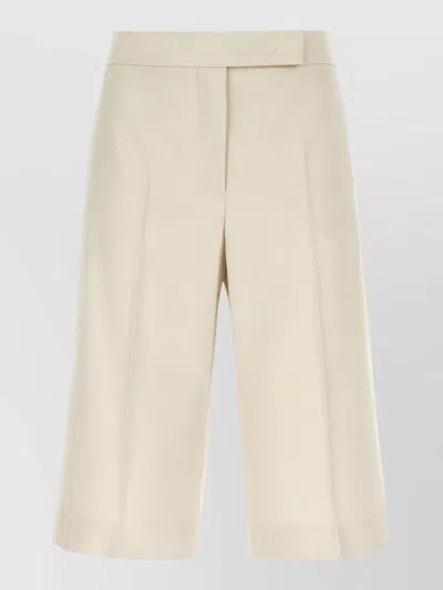 MAX MARA WOOL BLEND BERMUDA SHORTS PLEATS BELT LOOPS