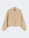 Max Mara Wool-blend Bomber Jacket In Brown