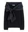 Max Mara Bow-decorated Wool Sweater In Black
