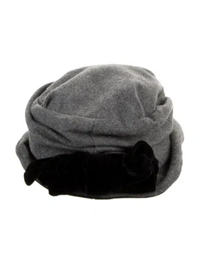 Pre-owned Max Mara Wool Blend Bow Hat In Gray