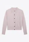 Max Mara Wool-blend Buttoned Cardigan In Pink