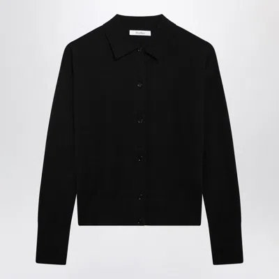 Max Mara Wool-blend Buttoned Cardigan In Black