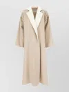 Max Mara Wool Blend Coat Lapel Contrasting In Neutral