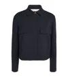Max Mara Wool-blend Cropped Jacket In Blue