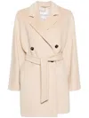 Max Mara Oversized Wool And Cashmere Coat With Lapel Collar And Kimono Sleeves In Neutral