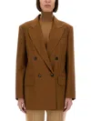Max Mara Wool Blend Double-breasted Jacket In Brown