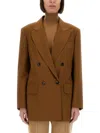 Max Mara Wool Blend Double-breasted Jacket In Brown