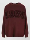 Max Mara Wool Blend Fido Crew Neck Sweater In Burgundy