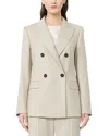 Max Mara Wool Blend Flannel Blazer In Nude