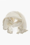 Max Mara Wool Blend Fumana Scarf With Embroidery