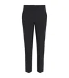Max Mara Wool-blend Gabardine Slim Trousers In Black