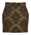 Max Mara Wool-blend Jacquard Mini Skirt In Brown