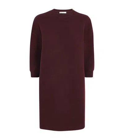 Max Mara Wool-blend Jersey Mini Dress In Burgundy