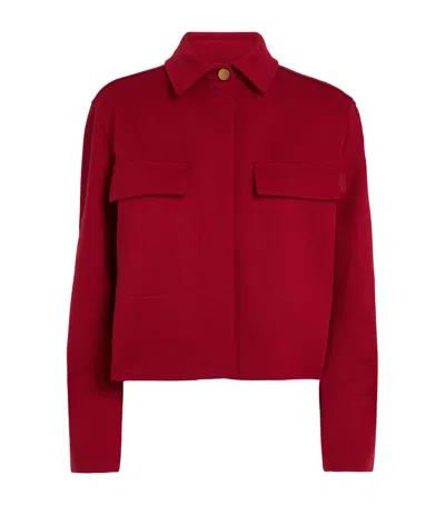 Max Mara Wool-blend Jersey Tailored Jacket In Red
