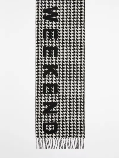 Max Mara Wool-blend Logo Scarf In White