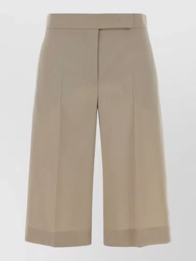 Max Mara Sand Wool Blend Mile Bermuda Shorts In Brown