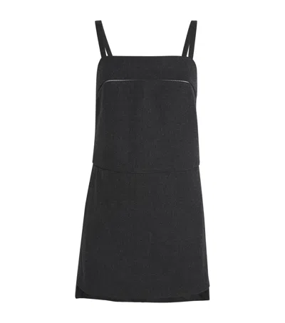 Max Mara Leale Stretch Wool Mini Dress In Blue