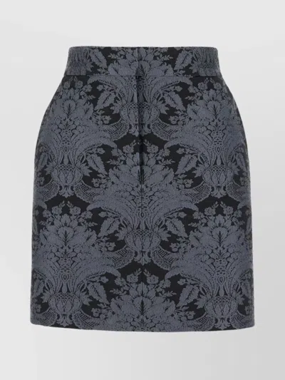 MAX MARA WOOL BLEND MINI SKIRT WITH BROCADE PATTERN