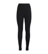 Max Mara Wool-blend Rib-knit Leggings In Black