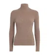 Max Mara Ribbed Wool And Cachemire Turtleneck Sweater In Brown