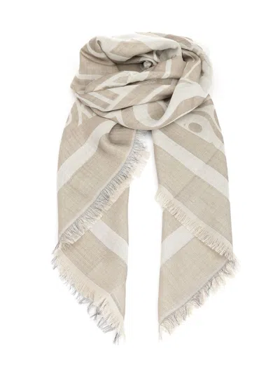 Max Mara Wool Blend Scarf Scarves And Foulards Beige