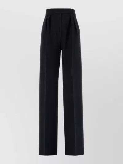 Max Mara Wool Blend Secolo High Waist Trousers In Black