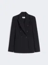 Max Mara Wool-blend Seersucker Blazer In Black