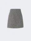 Max Mara Wool Blend Short Skirt In Gray