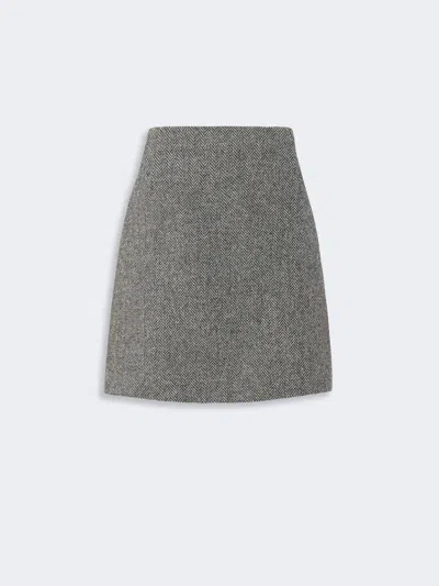 Max Mara Wool Blend Short Skirt In Dark Grey