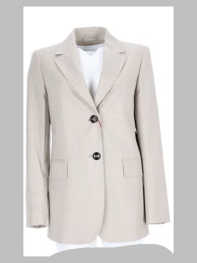 Max Mara Wool Blend Single-breasted Blazer In Animal Print