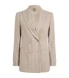 Max Mara Wool-blend Stripe Blazer In Gold