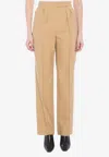 Max Mara Wool-blend Tailored Pants In Brown