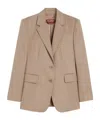 Max Mara Wool-blend Twill Blazer In Brown