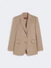 Max Mara Wool-blend Twill Blazer In Brown