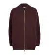Max Mara Wool-blend Zip-up Hoodie In Brown