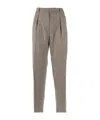 Max Mara Studio Checked Straight Leg Trousers In Gray