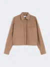 Max Mara Wool Boxy Jacket In Brown