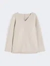 Max Mara Wool Broadcloth Blouse In White