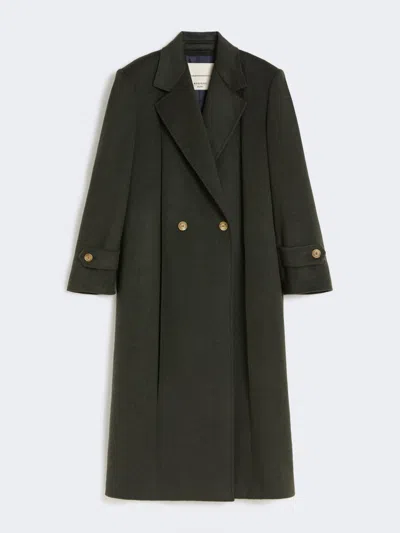 Max Mara Wool Broadcloth Coat In Green