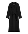 Max Mara Wool Broadcloth Midi Coat In Black