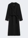 Max Mara Wool Broadcloth Midi Coat In Black