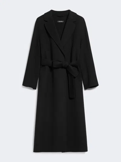 Max Mara Wool Broadcloth Midi Coat In Black