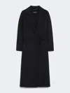 Max Mara Wool Broadcloth Midi Coat In Black