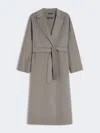 Max Mara Wool Broadcloth Midi Coat In Brown